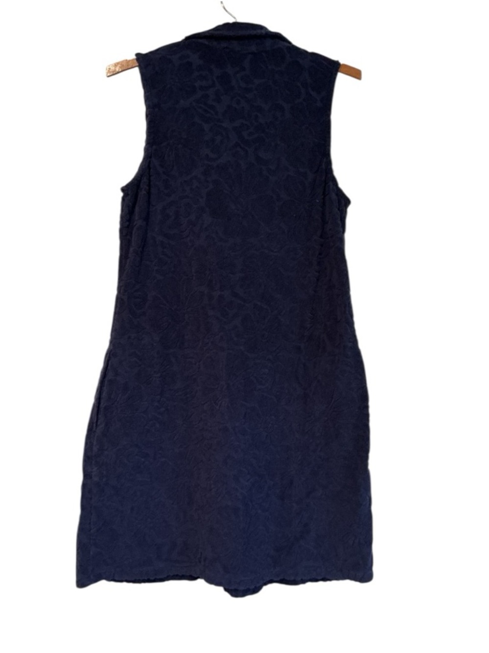 Tommy Bahama Navy Blue Floral Textured Sleeveless Dress Size M Casual Resort - Picture 3 of 6